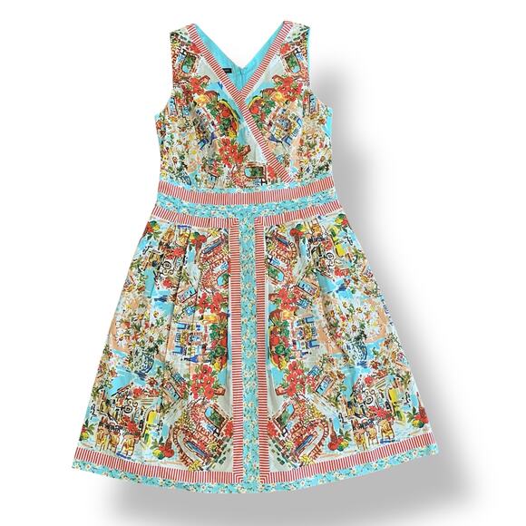 Talbots Dresses & Skirts - Talbots Italian Villa Bistro Sleeveless Midi Sun Dress Size 8 Resort, Casual